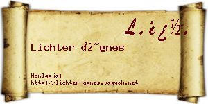 Lichter Ágnes névjegykártya